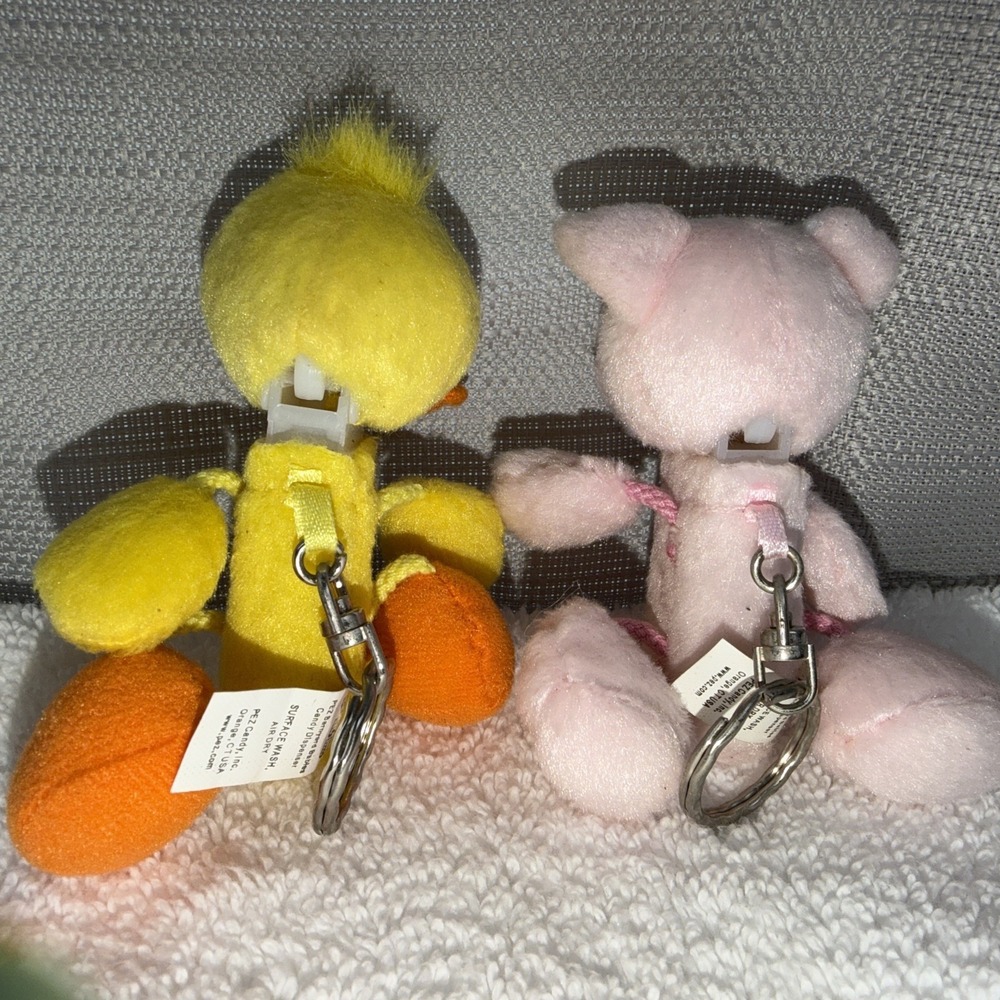 PEZ Barnyard Babies Duck And Pig Plush Animal Keychain, PEZ Candy Dispenser